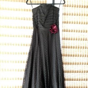 Like new black swiss dot tulle formal dress